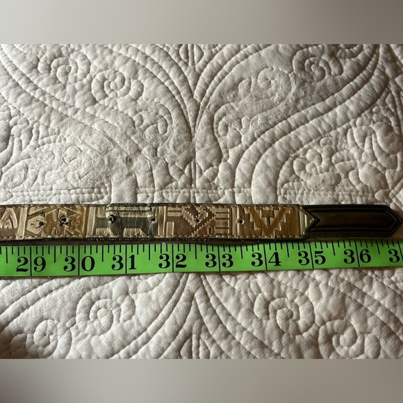 Nava To-A-T Native American Patterned Belt with Dark Bronze Buckle, size Medium - Picture 5 of 5